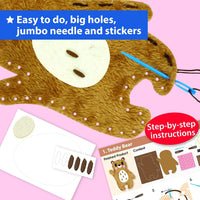 KRAFUN Fairy Tales Sewing Kit for Kids Ages 5-10, 8 Projects - Woodland Animal - image 4