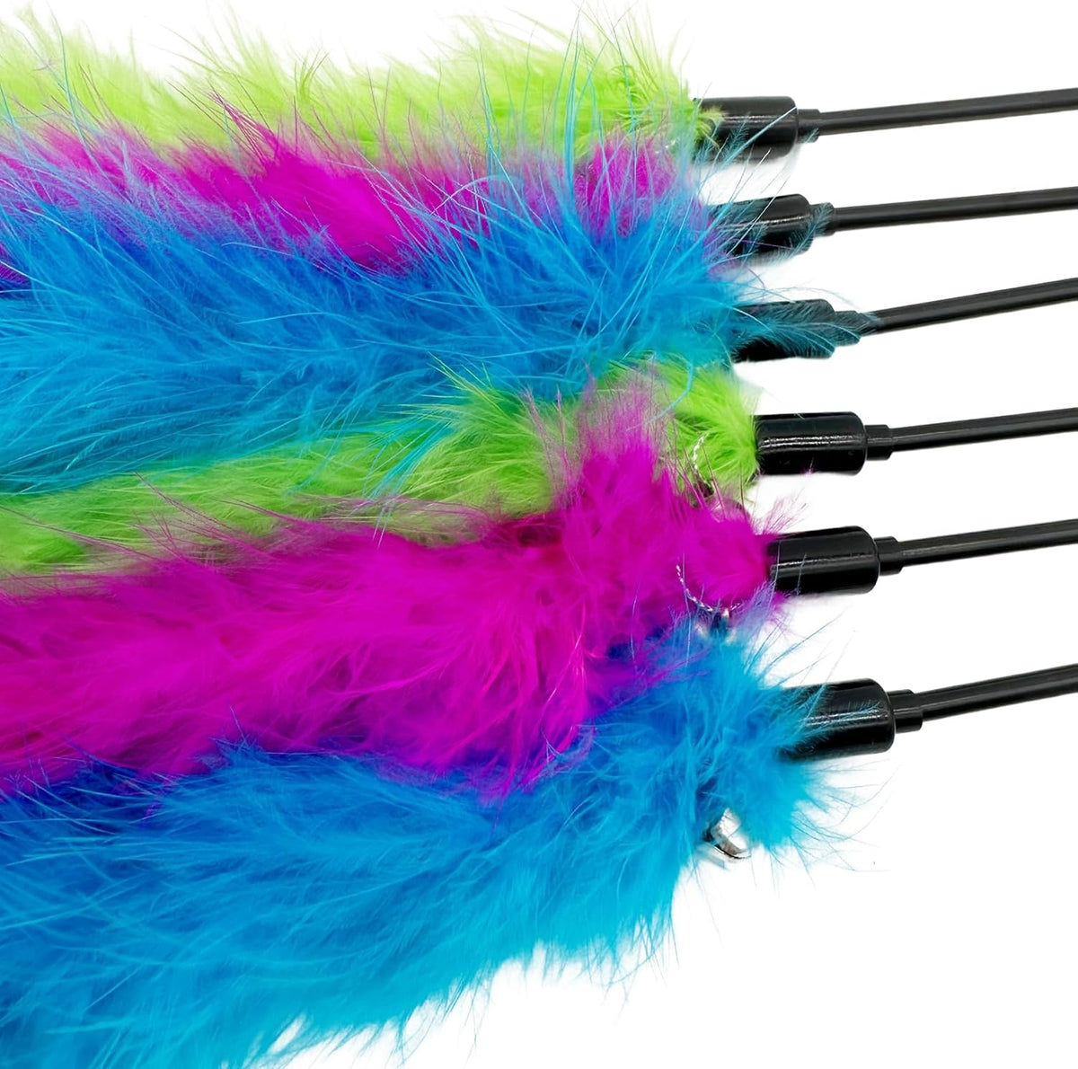 Cat Wand Feather Toys, 6 Pieces Interactive Cat Feathers Teaser Toy for Indoor Cats Play – Essentials for Cats - 6PCS Cat Wand Toys - image 4