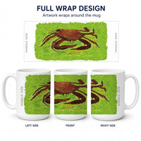 Crab Ceramic Coffee Mug 15 oz Decorative Large C Handle Mug Cup for Tea, Cocoa Hot Chocolate