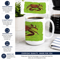 Crab Ceramic Coffee Mug 15 oz Decorative Large C Handle Mug Cup for Tea, Cocoa Hot Chocolate