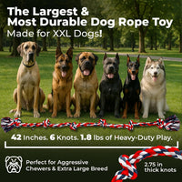 Pacific Pups Products Giant Dog Rope Toy - Red / 1 Pack - image 2