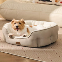 Bedsure Small Dog Bed Washable, Round Cat Beds for Indoor Cats - 28"L x 24"W x 8"Th / Camel - image 4