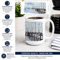 The Warf Ceramic Coffee Mug 15 oz Decorative Large C Handle Mug Cup for Tea, Cocoa Hot Chocolate