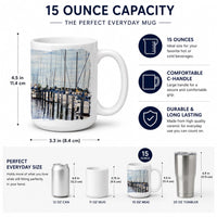 The Warf Ceramic Coffee Mug 15 oz Decorative Large C Handle Mug Cup for Tea, Cocoa Hot Chocolate