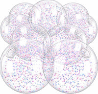 Civaner 10 Pcs Inflatable Glitter Beach Balls 16 Inch - Colorful / Foam