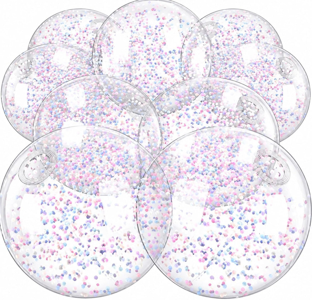 Civaner 10 Pcs Inflatable Glitter Beach Balls 16 Inch - Colorful / Foam
