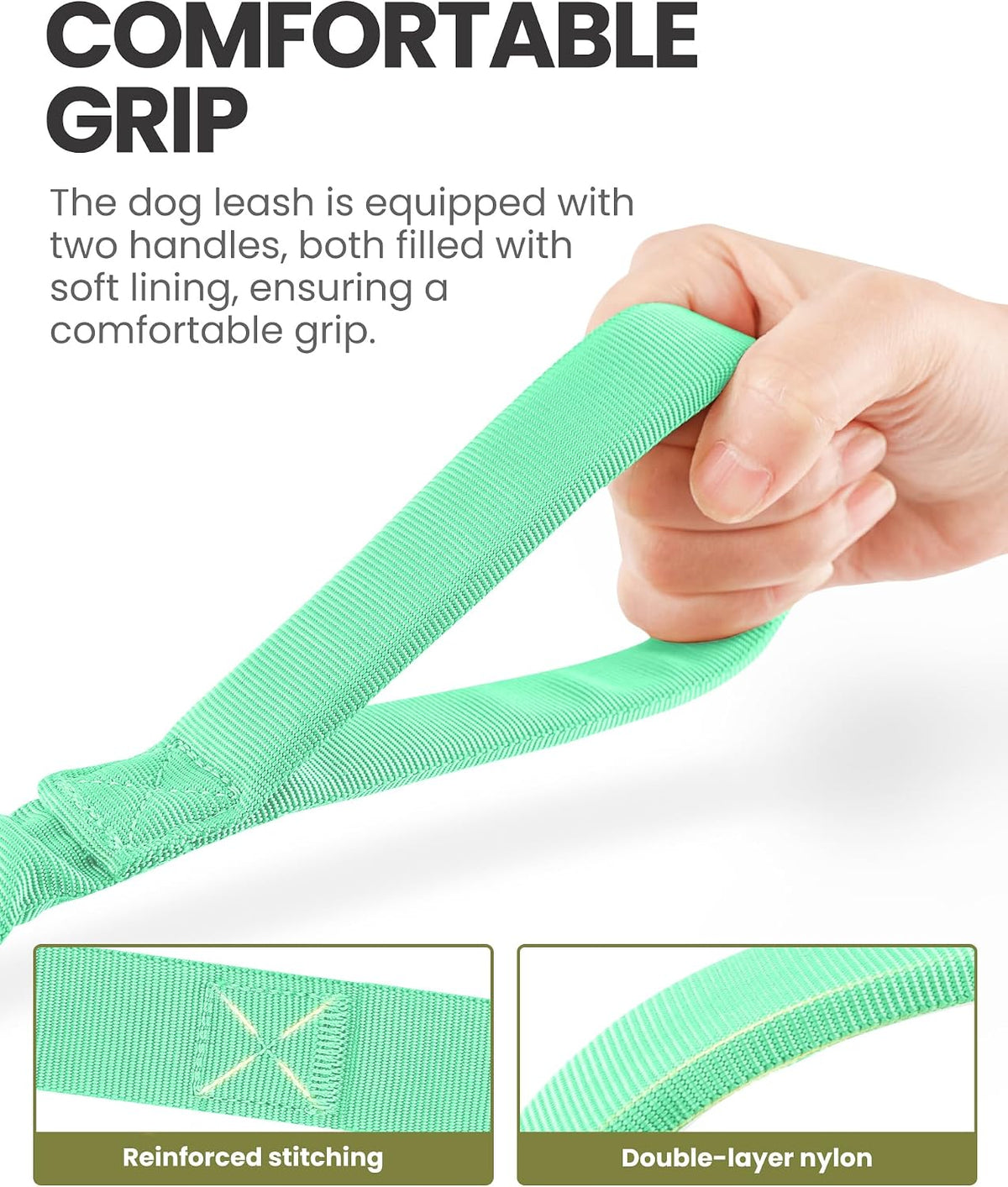 OutdoorMaster Bungee Dog Leash - Mint Green / Max: 6'7" - image 2