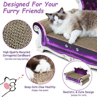 Luxury Cardboard Cat Scratcher Sofa Bed - Purple Crown - image 2