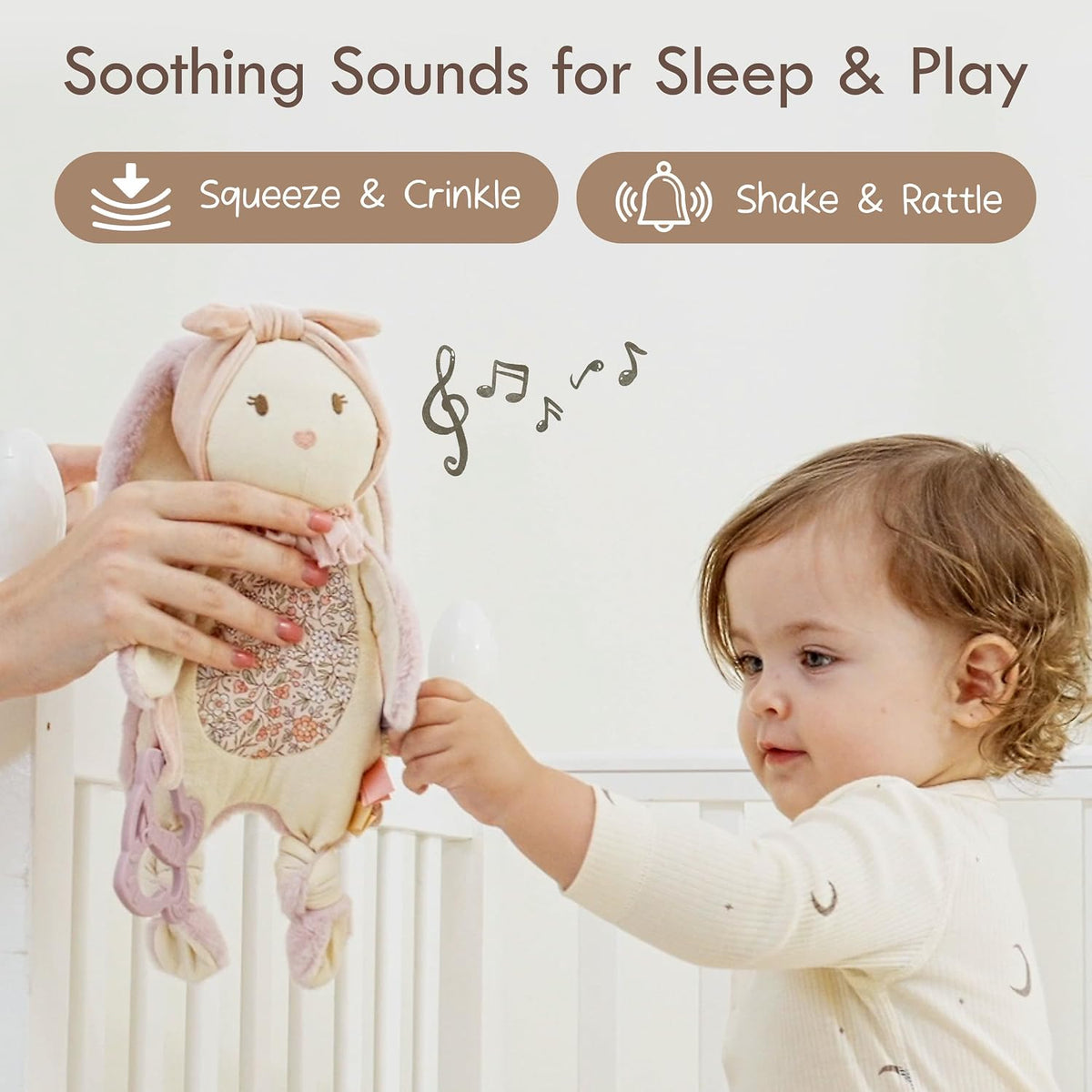 Moonkie Baby Lovey with Silicone Teether - Pink - image 4