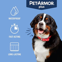PetArmor Plus Flea and Tick Prevention for Dogs, Dog Flea and Tick Treatment, 3 Doses, Waterproof Topical, Fast Acting, X-Large Dogs (89-132 lbs)