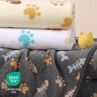 Luciphia 3 Pack Cute Dog Blankets Soft Fleece for Small Puppy Cat - Hungry Paws / 23x16 inch (Pack of 3) - image 3