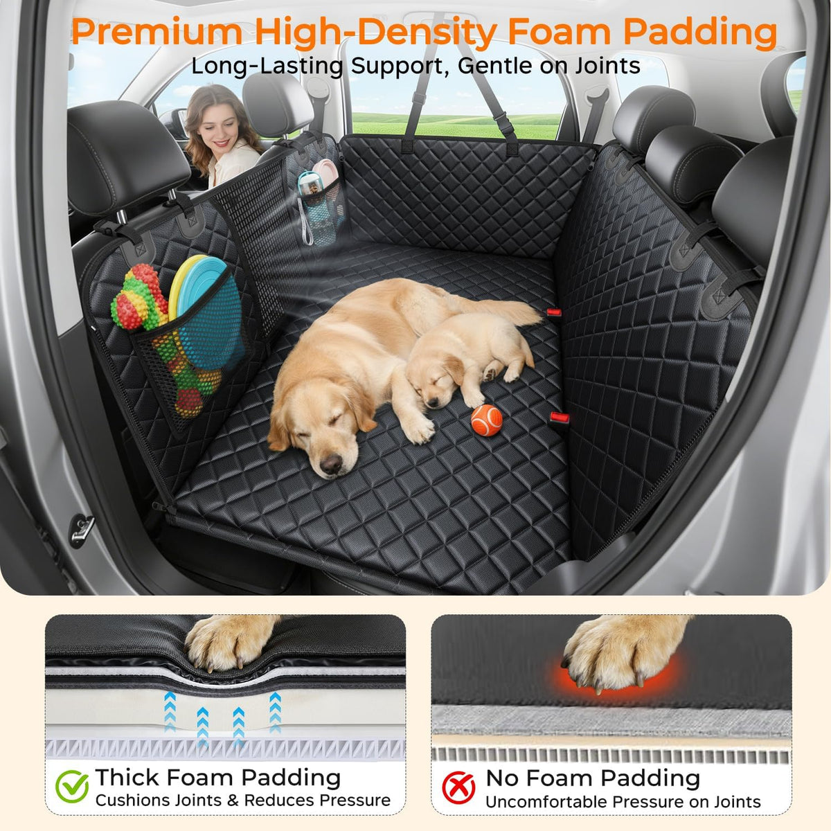 URPOWER Back Seat Extender for Dogs - Black / L - Extended/Double Cab Trucks - image 2