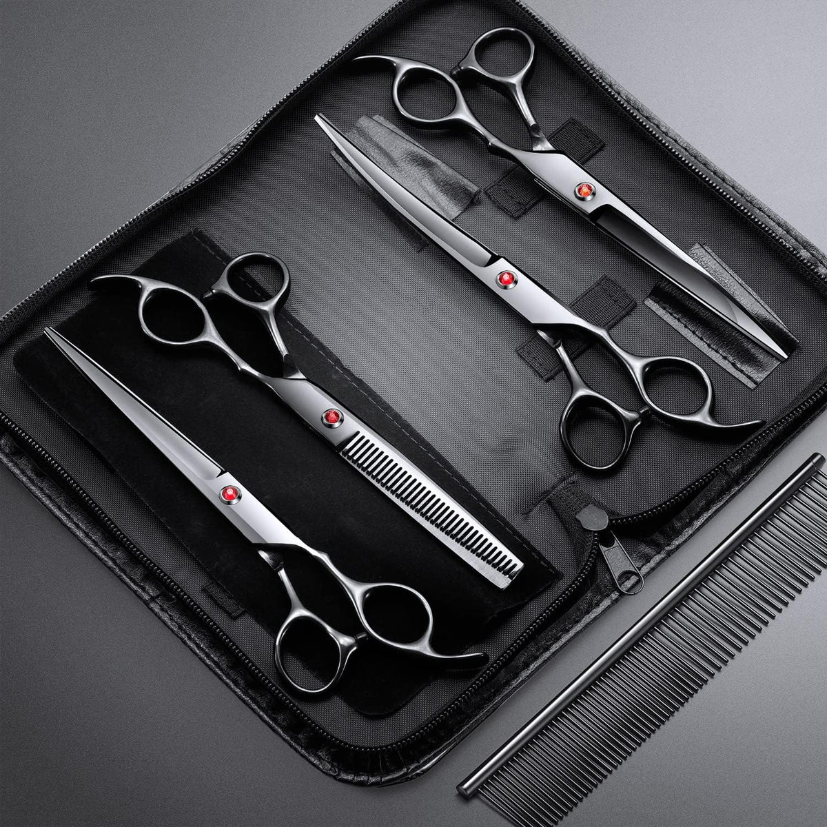 Gimars Titanium Coated Professional 6 in 1 4CR Stainless Steel Dog - 7inch Black 6 in 1 Professional - image 2