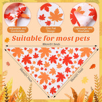 Chunful 100 Pcs Fall Dog Bandanas Bulk Maple Leaf Print Autumn Pet - Maple / 31.5 x 21.7 x 21.7" - image 3