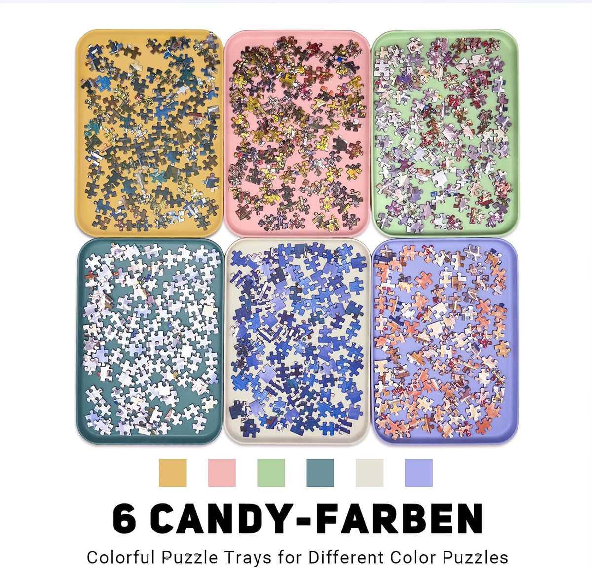 Nariolar extra-large stackable puzzle sorting trays in 6 colors - view 9