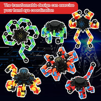 Jerify 40 pack transformable chain robot fidget spinner toys in five bright colors - view 19