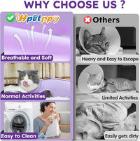 Cat Recovery Suit for Spay Abdominal Wound, Breathable Kitten Onesie for Cats After Surgery, Anti Licking Cat Cone Alternative, Pet Surgery Recovery Shirt-Purple(L)