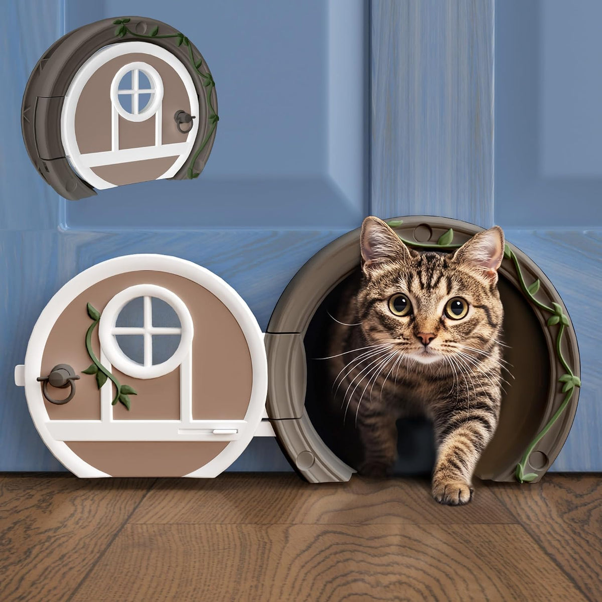 Gnome Door Cat Door for Interior Doors - Brown
