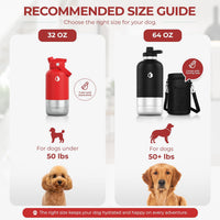 32 oz. Dog Water Bottle, Insulated Dog Travel Water Bottle - Red / 32 oz - image 4
