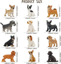 Toymany 12PCS Mini Dog Figurines Toy Set, Realistic Detailed Plastic Puppy Figures Playset, Hand Painted Dogs Animals Toy, Cake Toppers Easter Eggs Christmas Birthday Gift for Kids Toddlers