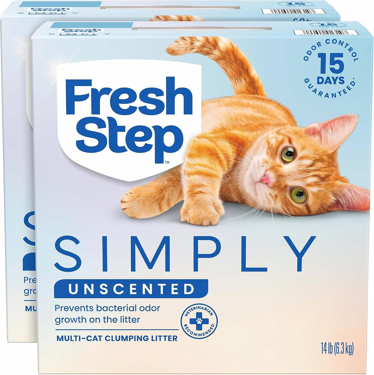 Fresh Step Advanced Simply Unscented Multi Cat Clumping Cat Litter - Unscented / 14 lb (Pack of 2)