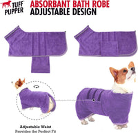 Tuff Pupper Fast Drying Dog Bath Robe - Purple / Small - image 4