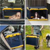 A 4 Pet 36-in Foldable Soft-Sided Dog Crate for Large Dogs – Essentials for Dogs - Blue+Yellow / 26.0"L x 19.0"W x 18.0"H - image 3