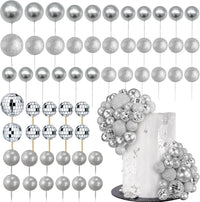 RASSLISA ball cake toppers, 56 plastic pearl balls in three sizes for cake decorating - view 4