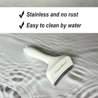 Pet Deshedding Tool with Curve Blade, Cat Grooming Brush, Tight V-shaped Teeth Shedding Comb for Cat and Small Dog (White, Small)