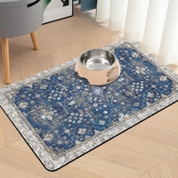 Pet Food Mats for Floor, Absorbent Dog Mat for Food and Water Dispenser Mat, Dog Food Mat Quick Dry - Navy / 32"L x 24"W - image 2