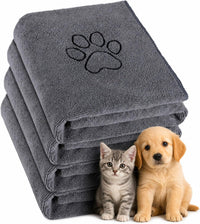 Chumia 4 Pcs Dog Towels for Drying - 16 x 32 Inch / Gray