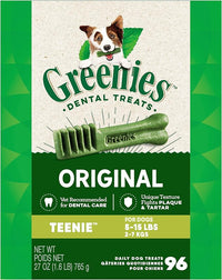 Greenies Original Teenie Dental Dog Treats, 27 oz. Pack (96 Treats)