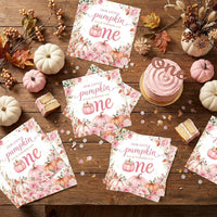 Yoyuspy 50 pink pumpkin baby shower napkins in gingham and polka dot prints - view 34