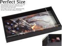 Forged Dice Co. Dice Tray 14" - Black Tray W/ Dragon Battle Mat - image 2