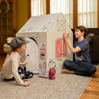 Easy Playhouse Cardboard Barn, Kids Art & Craft Activity - image 2