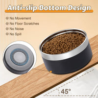 UPSKY 27oz Elevated Stainless Steel Dog Bowls Non-Slip Wooden Stand - Black - image 3