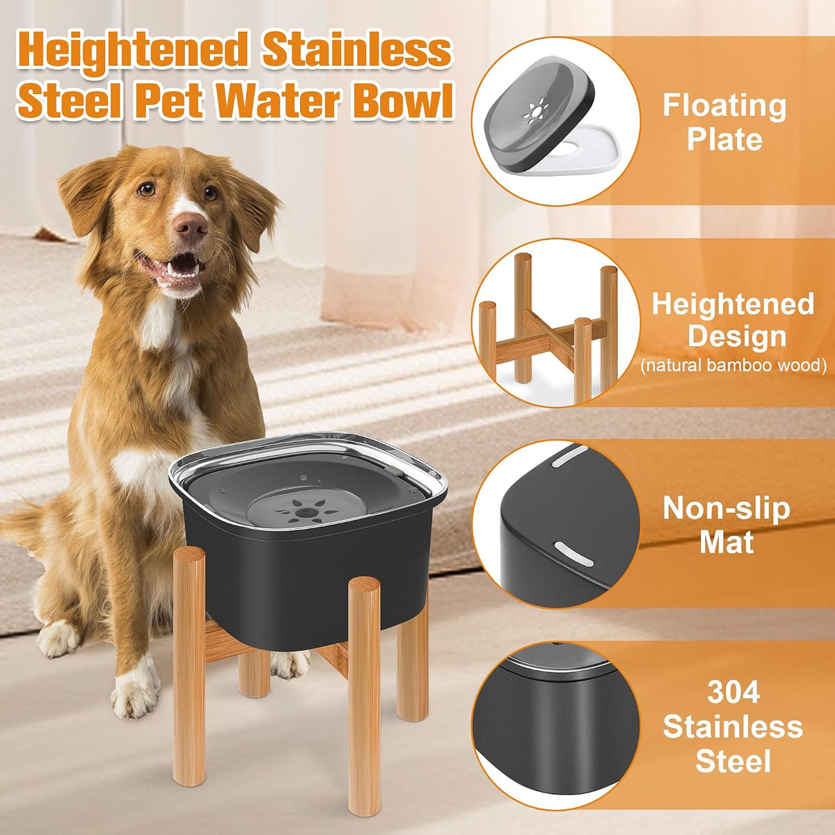 3L Elevated Dog Water Bowl - Black - image 3