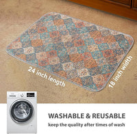 nunubaby 4PACK Washable Pee Pads for Dogs, Stylish, Non-Slip and Leak-Proof Pee Pads. Reusable Potty Pads for Dogs for Crates and Floors.(Cream/Multi, 18" x24")