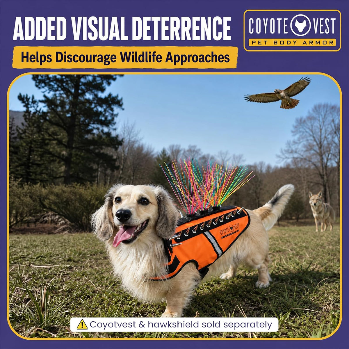 Coyotevest Coyotewhiskers Protective Nylon Dog Harness Bristles - White - image 2