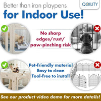 Clear Acrylic Dog Playpen Indoor, 24" H - White / 8 Panels / 24" Height - image 4