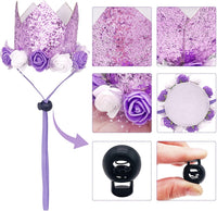 PET SHOW Pink Crown Dog Birthday Party Hat for Girls Reusable - Lavender - image 2