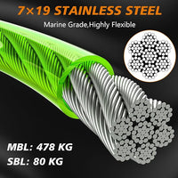 XiaZ 20FT Tie Out Cable for Dogs, Dog Leads for Yard Chew Proof, Heavy Duty Pet Tie Out Cable for Large Dogs Up to 250lbs,Durable Dog Runner Tether Line for Outdoor,Yard