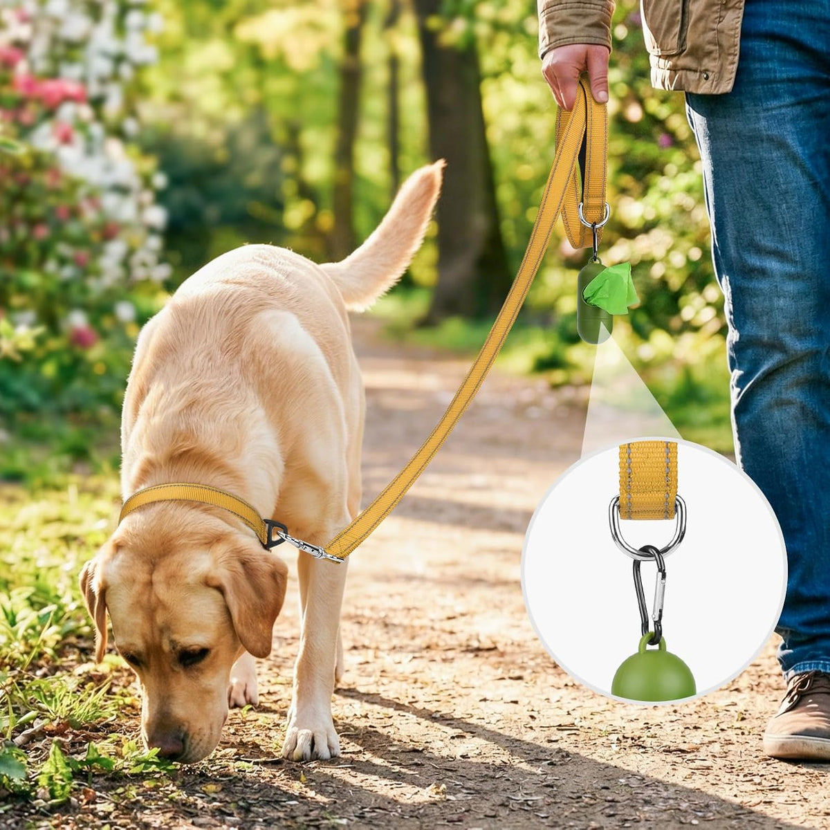 Joytale Reflective Dog Leash for Medium & Large Dogs - 4 ft Narrow / Khaki - image 2