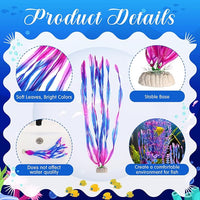 10 Pcs Large Aquarium Artificial Plants Decorations, Tall Plastic Fish Tank Plant Decorations for Household and Office Aquarium(Purple)