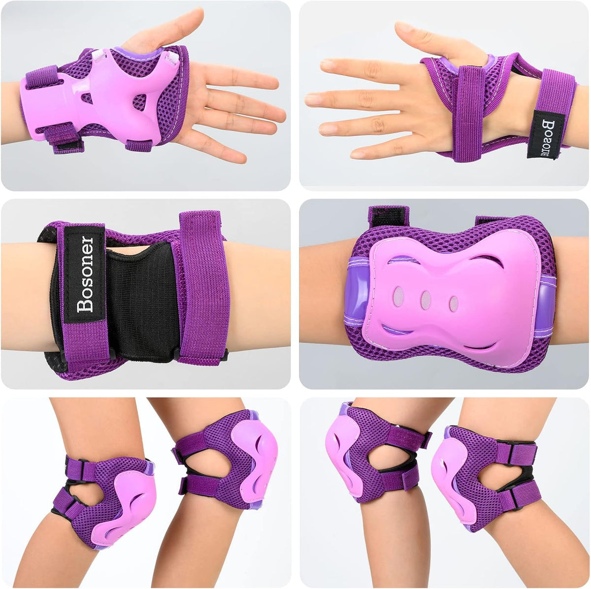 BOSONER knee pads for kids set with elbow pads and wrist guards - view 12