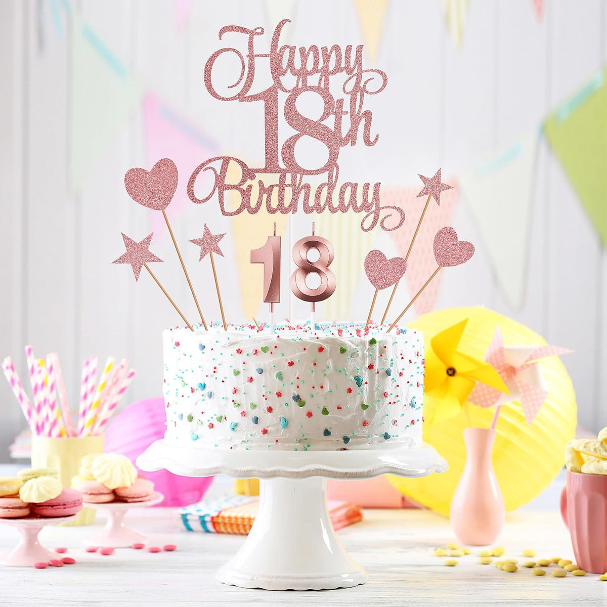 18th Birthday Cake Decorations - Rose Gold - image 3
