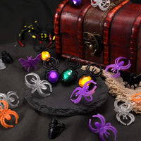 Boao 150-pack Halloween spider, skull and bat plastic party favor rings - view 2