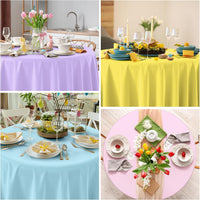 4Pcs Pastel Tablecloths, Mix Color Plastic Tablecloth Disposable Rectangle Table Covers for Baby - Pastel Round / 12pcs - image 4