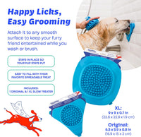 Lick Mat for Dogs with Suction Cups, XL, Blue - 2-Pack XL & Small - image 3