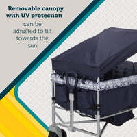 Safety 1st Summit quad wagon stroller with 4 seats and canopy in Navy Ink - view 8